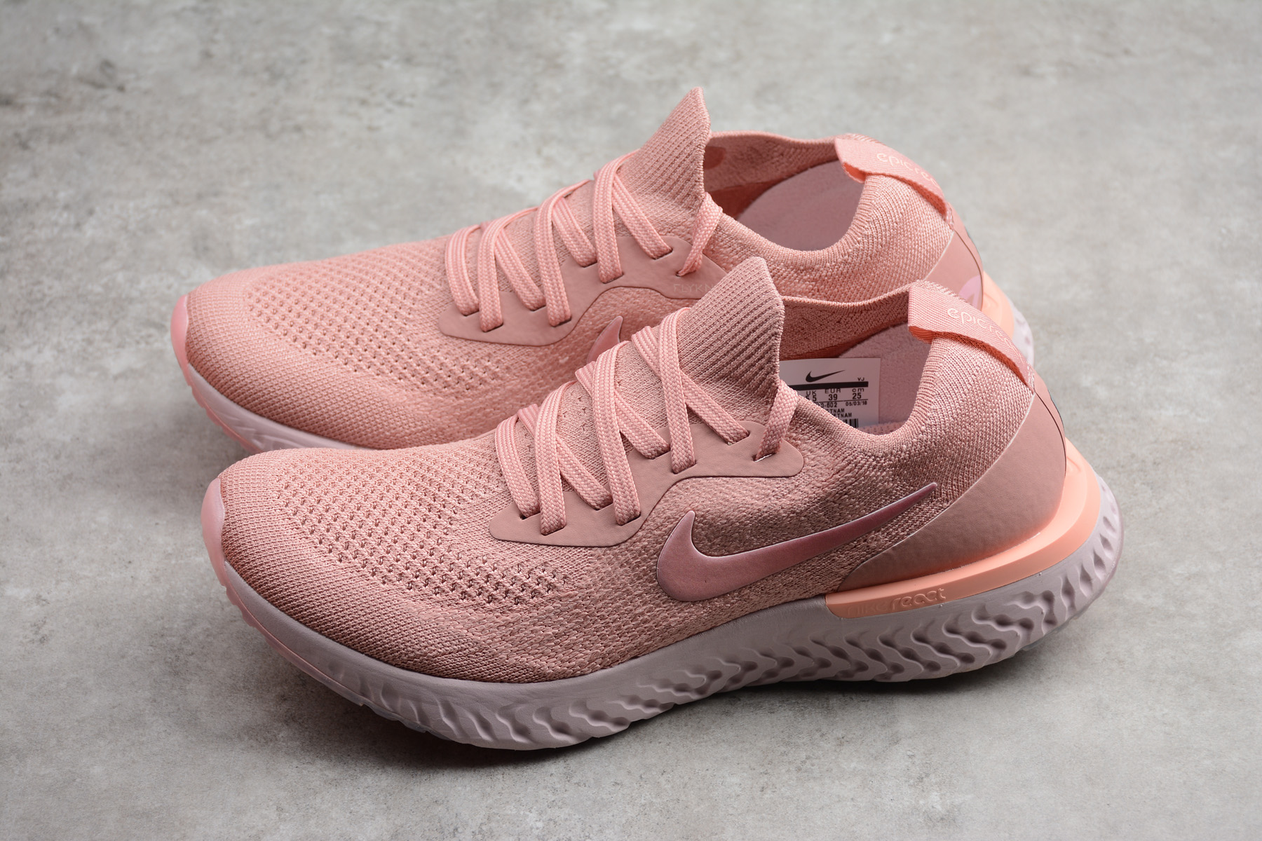 Womens Nike Epic React Flyknit Rust Pink/Pink Tint/Tropical Pink AQ0070-602