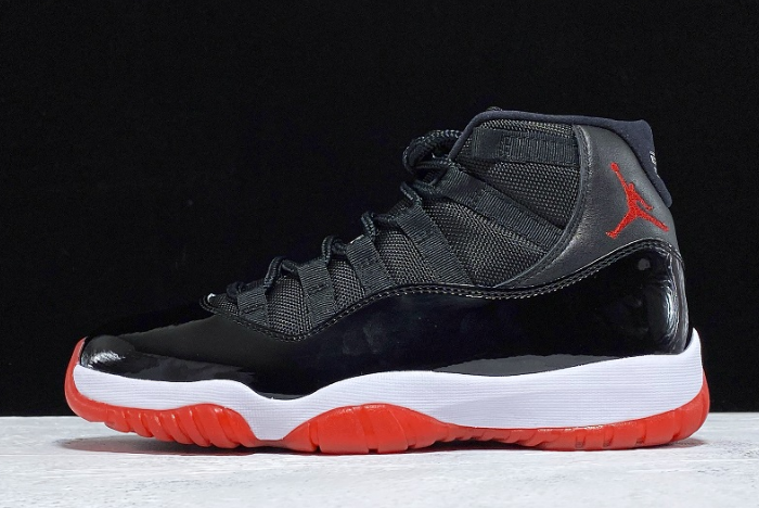 2020 New Air Jordan 11 &quot;Bred&quot; Black/True Red-White 378037-061 For Sale