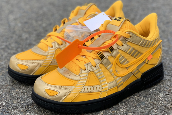 2020 Off-White x Nike Air Rubber Dunk University Gold CU6015-700 For Sale